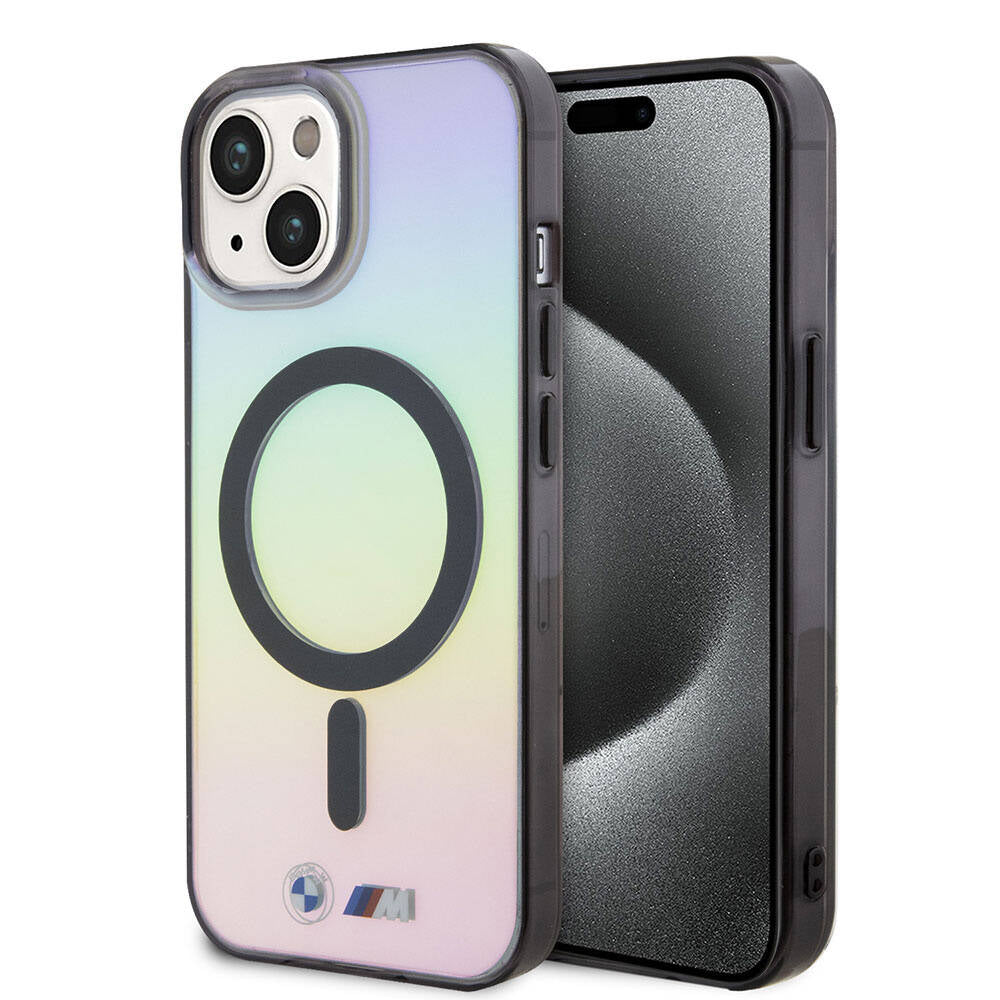 BMW iPhone 15 Magsafe Şarj Özellikli Transparan Renk Geçişli Iridescent Orjinal Lisanslı Telefon Kılıfı - 1