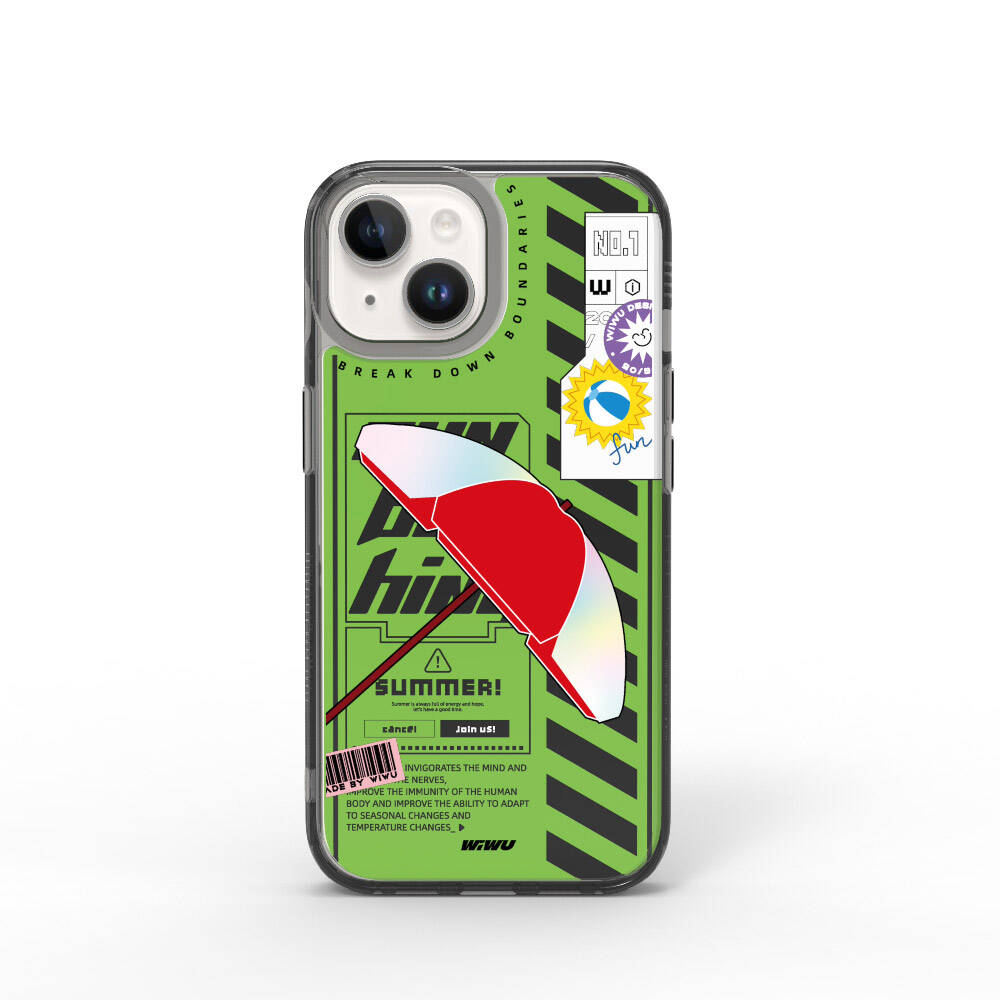 Wiwu Summer Serisi iPhone 15 Çift Katman Desenli Telefon Kılıfı