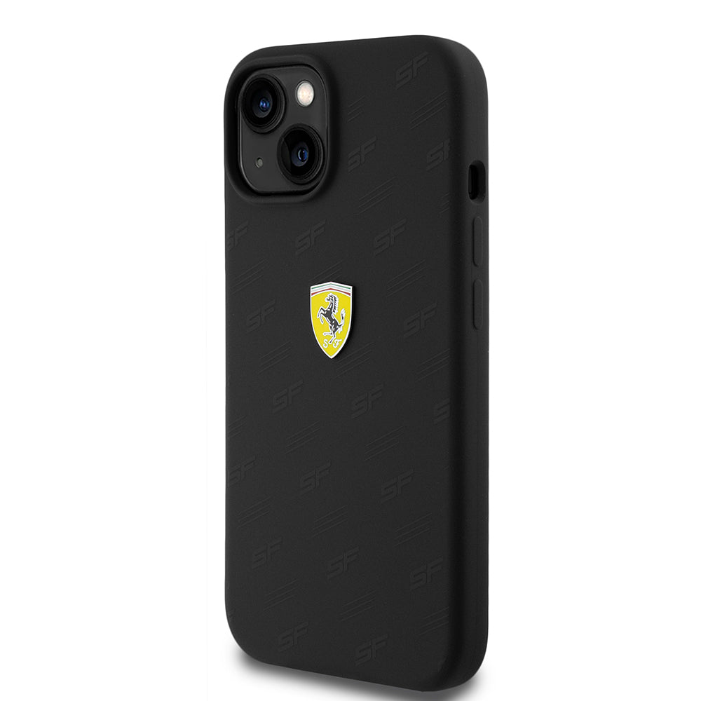 Ferrari iPhone 15 Orjinal Lisanslı Metal Logolu SF Yazılı Kılıf