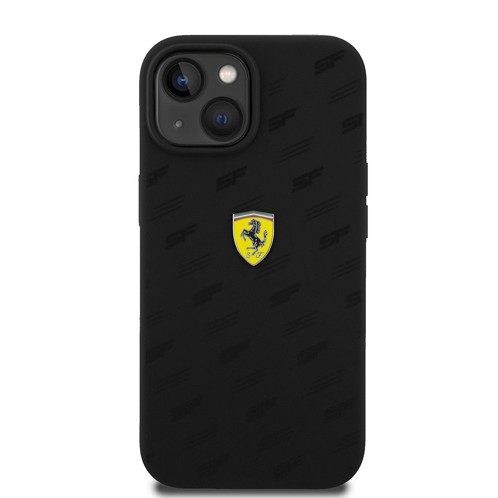 Ferrari iPhone 15 Orjinal Lisanslı Metal Logolu SF Yazılı Kılıf