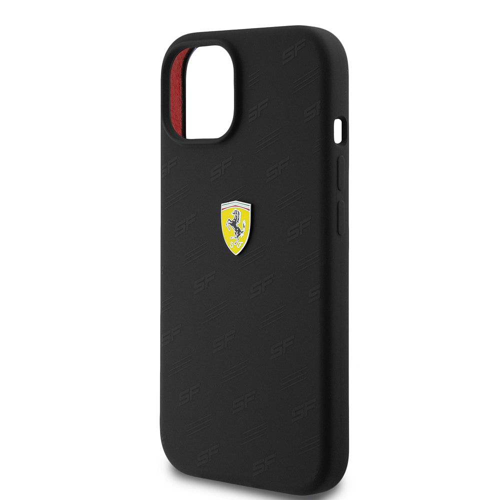 Ferrari iPhone 15 Orjinal Lisanslı Metal Logolu SF Yazılı Kılıf