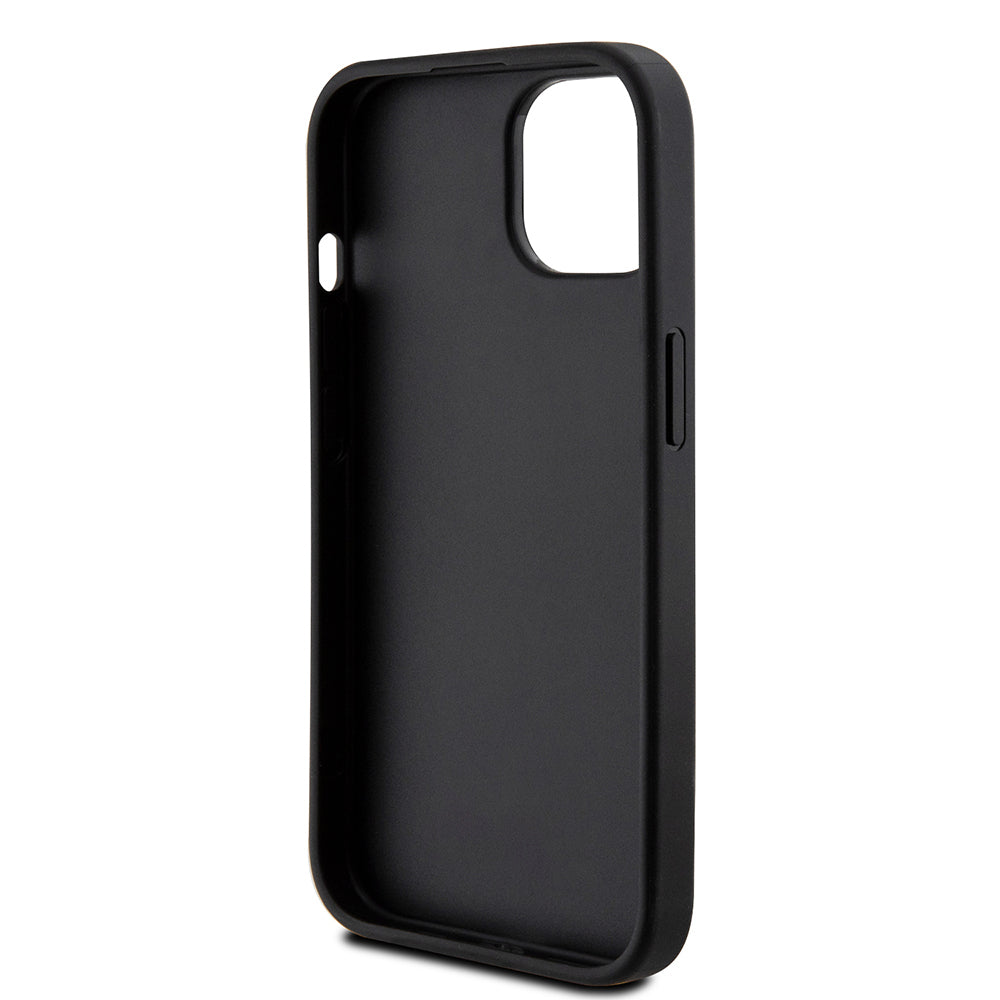 Guess iPhone 15 Orjinal Lisanslı Gül Baskılı Büyük Metal Logo Dizaynlı Kılıf