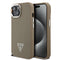 Guess iPhone 15 Orjinal Lisanslı M-safe Şarj Özellikli Grained Triangle Kılıf