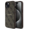 Guess iPhone 15 Orjinal Lisanslı M-safe Şarj Özellikli 4G Desen Yazı Logolu Kılıf