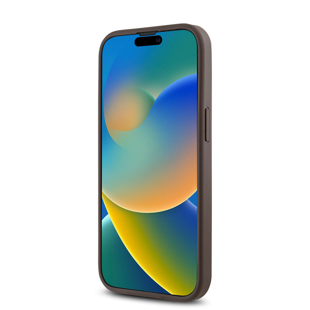 Guess iPhone 15 Orjinal Lisanslı M-safe Şarj Özellikli Gül Baskılı 4G Desenli Yazı Logolu Kılıf