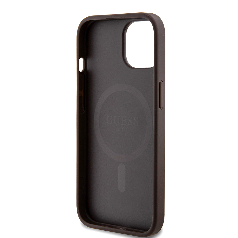 Guess iPhone 15 Orjinal Lisanslı M-safe Şarj Özellikli Small 4G Classic Kılıf