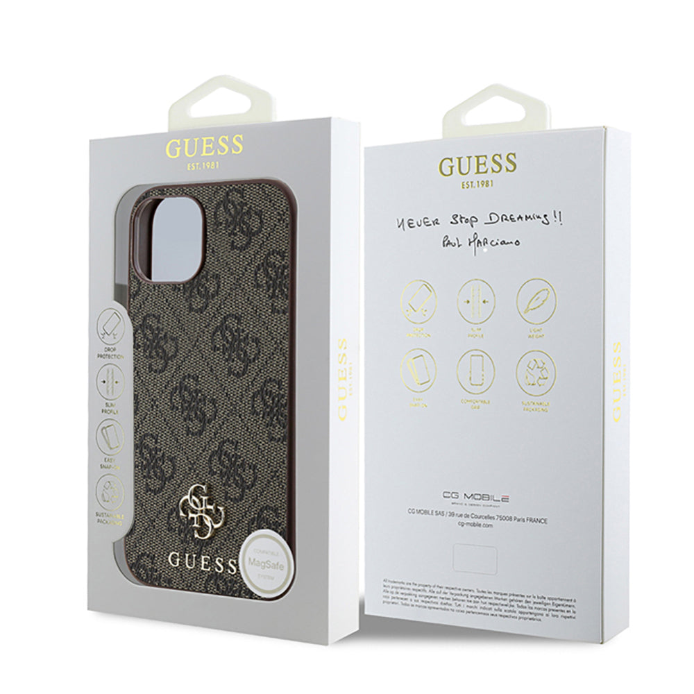 Guess iPhone 15 Orjinal Lisanslı M-safe Şarj Özellikli Small 4G Classic Kılıf