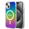 Guess iPhone 15 Orjinal Lisanslı Magsafe Şarj Özellikli Yazı Logolu Iridescent Telefon Kılıfı