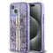 Guess iPhone 15 Orjinal Lisanslı Transparan Sıvılı Simli Altın Çizgili Kılıf