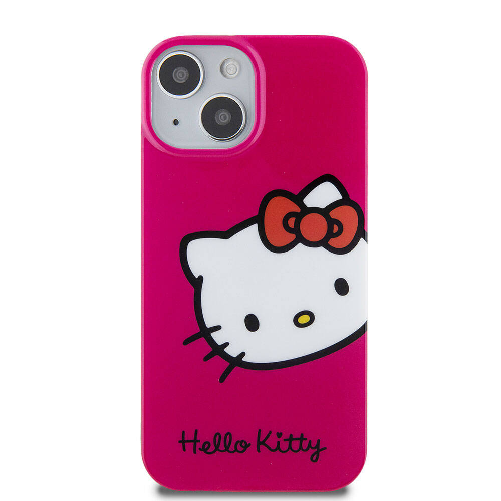 Hello Kitty iPhone 15 Orjinal Lisanslı Yazı ve İkonik Logolu Kitty Head Kılıf