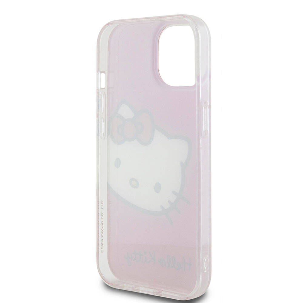 Hello Kitty iPhone 15 Orjinal Lisanslı Yazı ve İkonik Logolu Kitty Head Kılıf