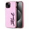 Karl Lagerfeld iPhone 15 Orjinal Lisanslı 3D KL Yazılı Tüylü Arka Yüzey Saffiano Rhinestones Telefon Kılıfı