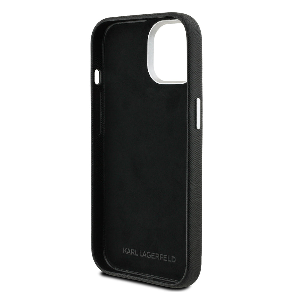 Karl Lagerfeld iPhone 15 Orjinal Lisanslı K&C Heads Pin Telefon Kılıfı