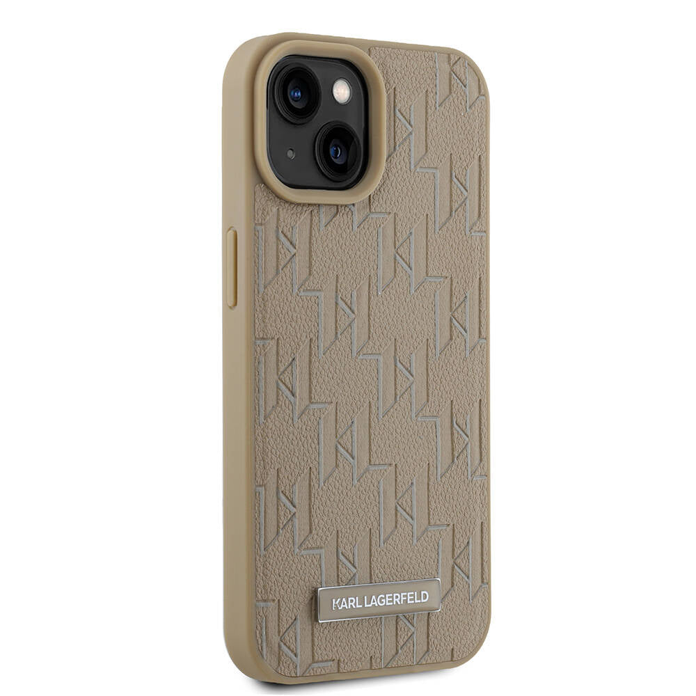 Karl Lagerfeld iPhone 15 Orjinal Lisanslı M-safe Şarj Özellikli KL Yazılı Hot Stamp Kılıf