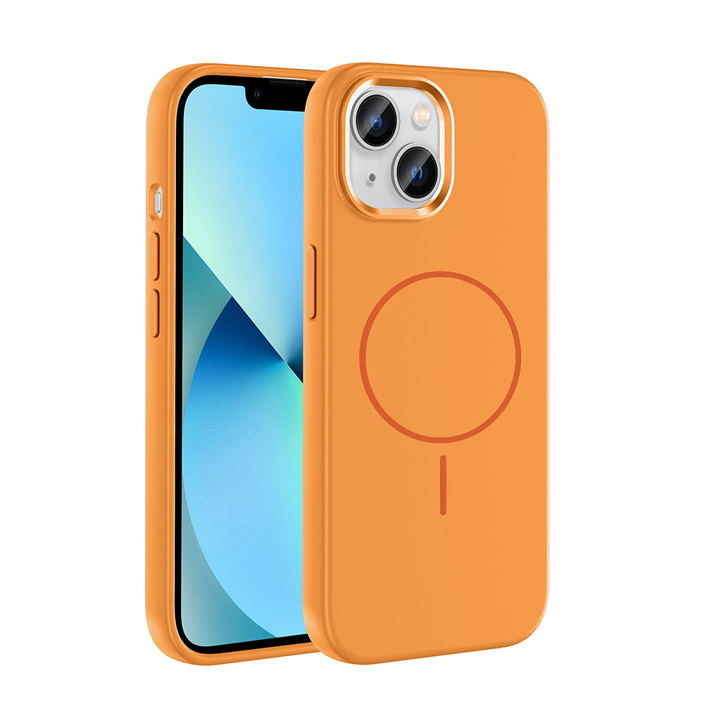 Cepax iPhone 15 M-Safe Şarj Özellikli Metal Kamera Çerçeveli Edi Silikon Kılıf