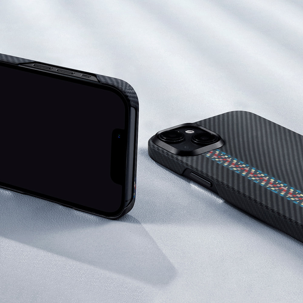 Pitaka Tactile Woven Orchestra Serisi iPhone 15 M-safe Şarj Özellikli 600D Aramid Fiber Rhapsody Kılıf