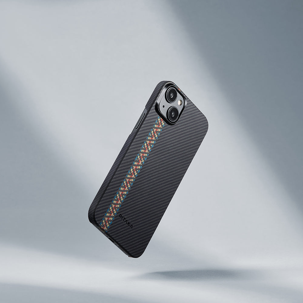 Pitaka Tactile Woven Orchestra Serisi iPhone 15 M-safe Şarj Özellikli 600D Aramid Fiber Rhapsody Kılıf