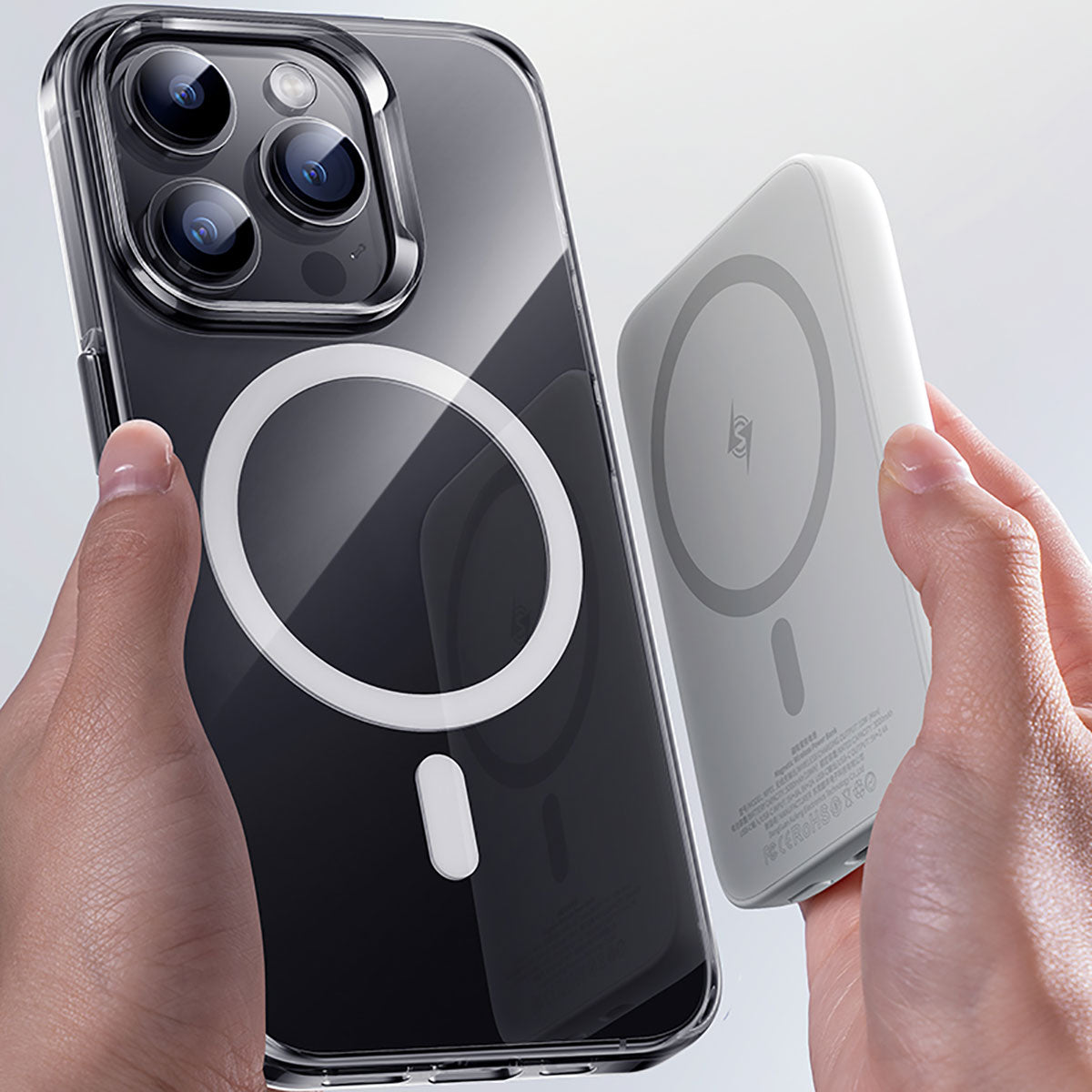 iPhone 15 Kılıf M-safe Şarj Özellikli Benks Crystal Serisi Şeffaf Telefon Kılıfı