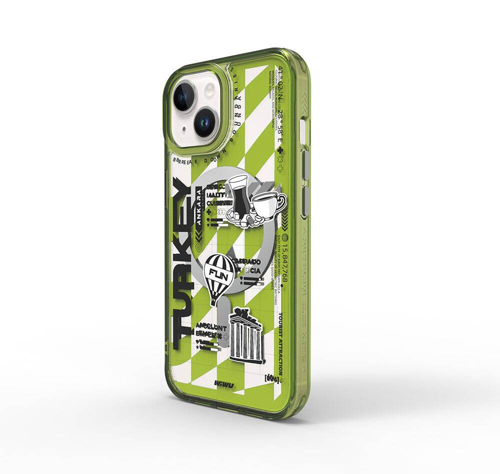 Wiwu Turkey A Serisi iPhone 15 M-safe Şarj Özellikli Desenli Telefon Kılıfı