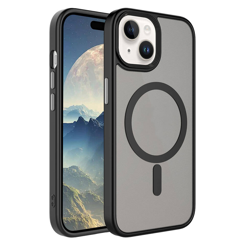 Cepax Matte Magsafe iPhone 15 Mat Arka Yüzey Kablosuz Şarj Özellikli Telefon Kılıfı - 1