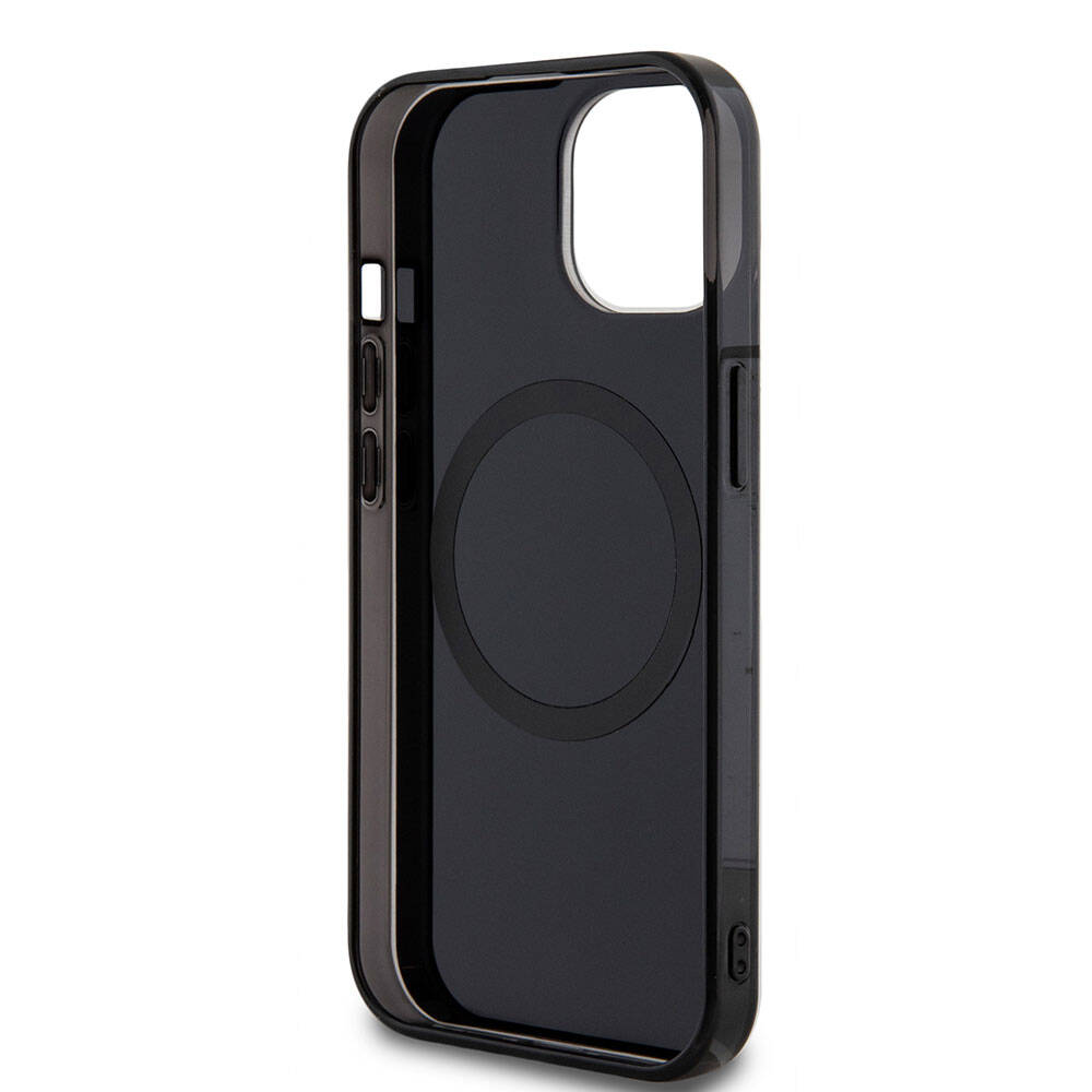 Mercedes Benz iPhone 15 Orjinal Lisanslı M-safe Şarj Özellikli Çift Katmanlı Mini Yıldız Desenli Kılıf