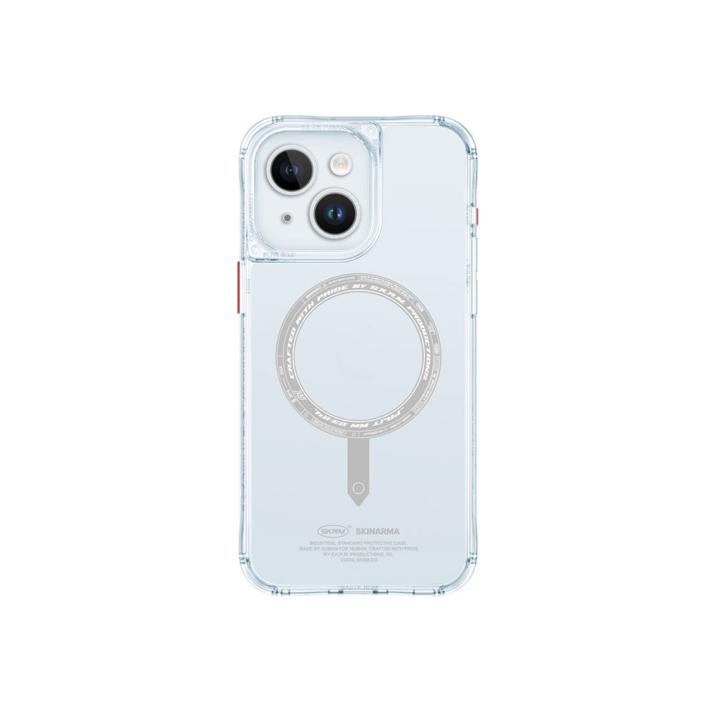 SkinArma iPhone 15 Şeffaf Airbag Tasarımlı M-safe Şarj Özellikli Saido Telefon Kılıfı