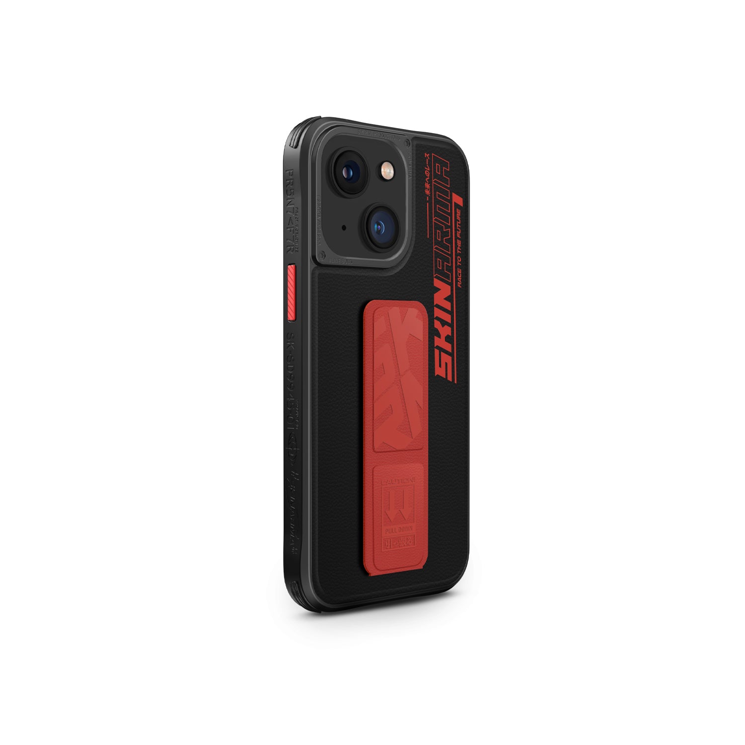 SkinArma iPhone 15 Standlı Deri Görünümlü Slate Telefon Kılıfı