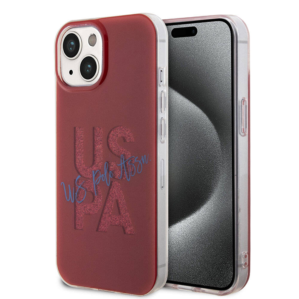 U.S. Polo Assn. iPhone 15 Orjinal Lisanslı Simli Parlak Alfabe Tasarım Telefon Kılıfı - 1