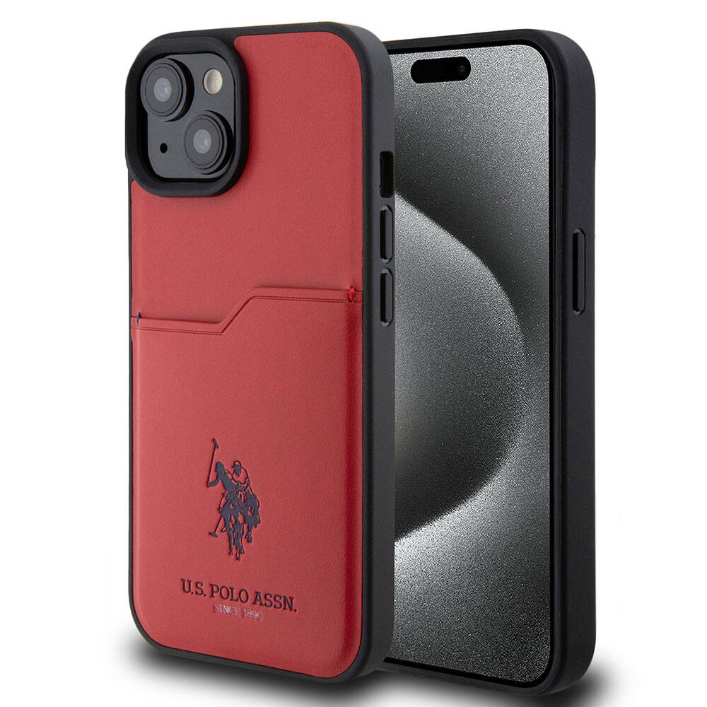 U.S. Polo Assn. iPhone 15 Orjinal Lisanslı Baskı Logolu PU Kartlıklı Telefon Kılıfı - 1