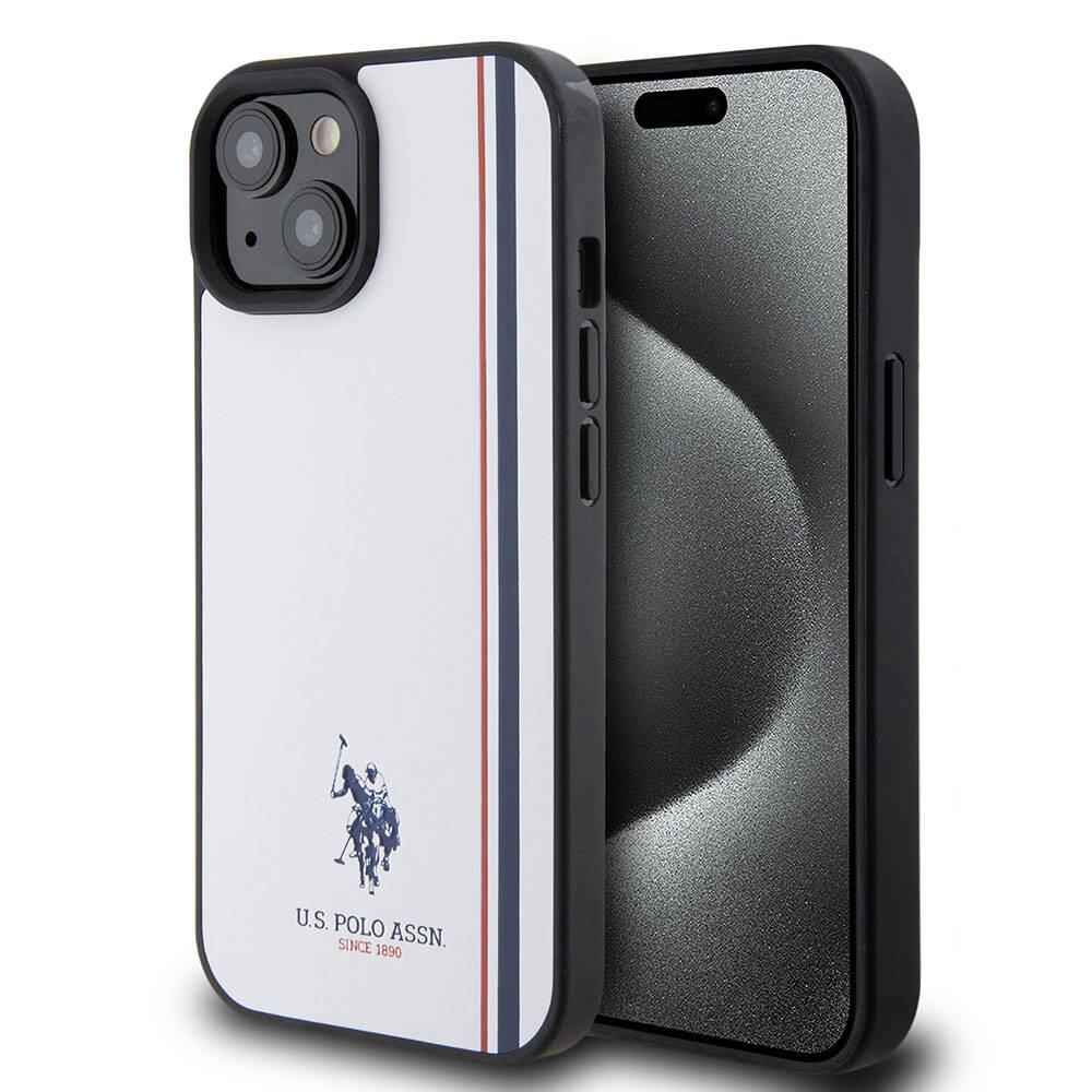 U.S. Polo Assn. iPhone 15 Orjinal Lisanslı Üç Renk Şerit Tasarımlı Baskı Logolu Telefon Kılıfı - 1