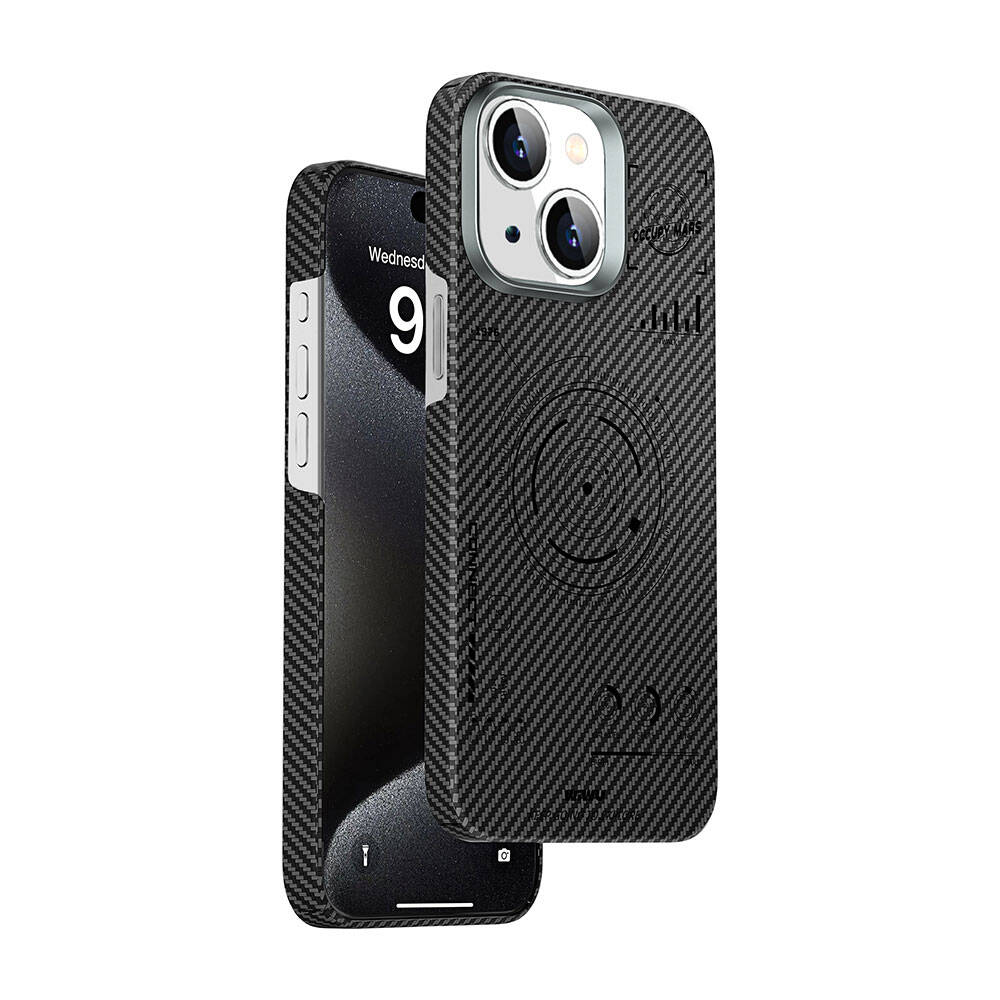 Wiwu HHX-016 iPhone 15 Karbon Fiber 600D Mars Kevlar Telefon Kılıfı