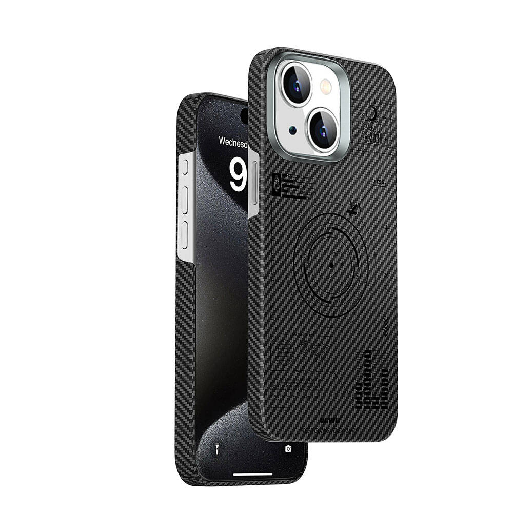 Wiwu KJZ-017 iPhone 15 Karbon Fiber 600D Explore Kevlar Kılıf