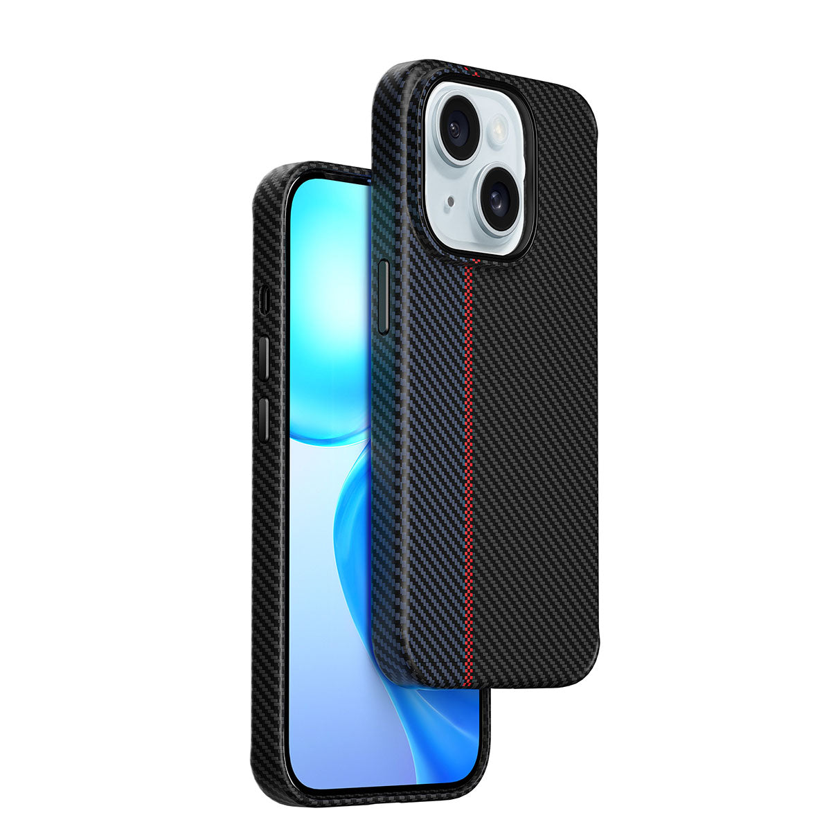 Wiwu LCC-107 iPhone 15 Karbon Fiber M-safe Şarj Özellikli Kamera Korumalı Kabon Kılıf