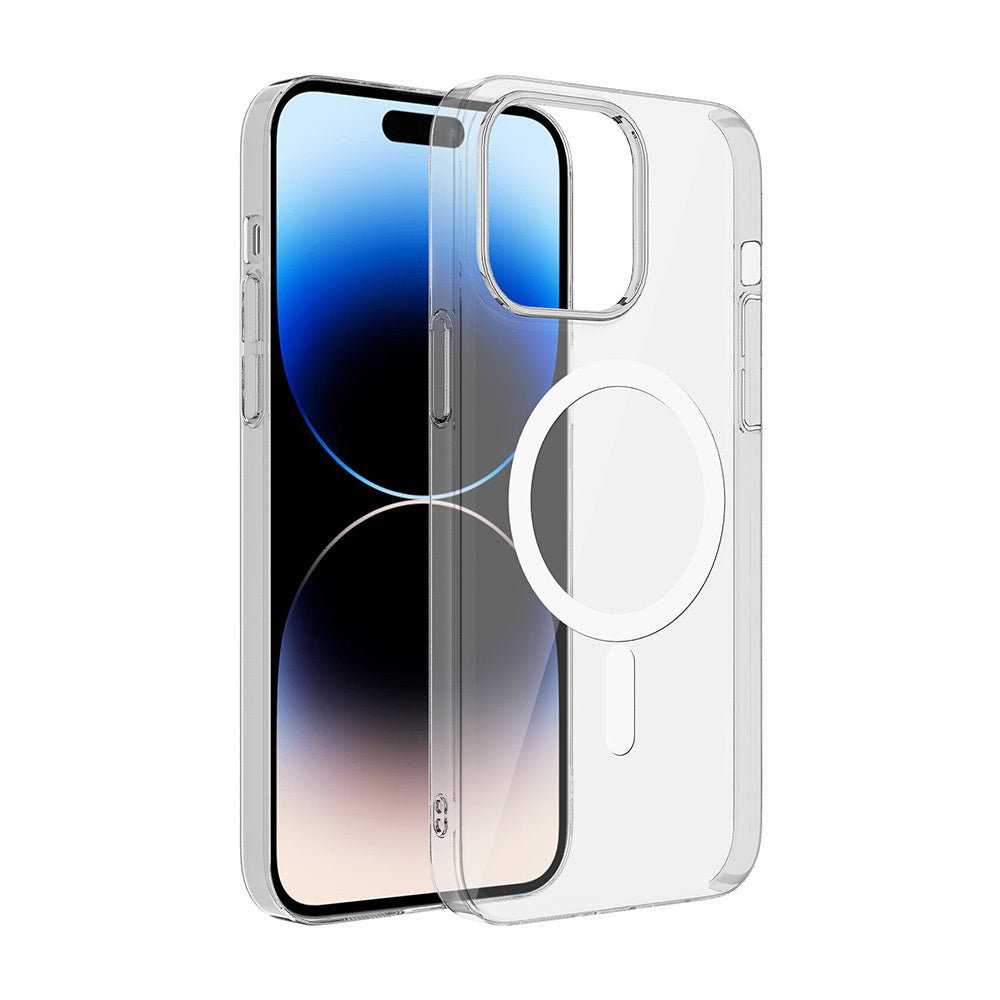 Cepax iPhone 15 Plus Kamera Korumalı M-Safe Şarj Özellikli Şeffaf London Sert PC Kılıf