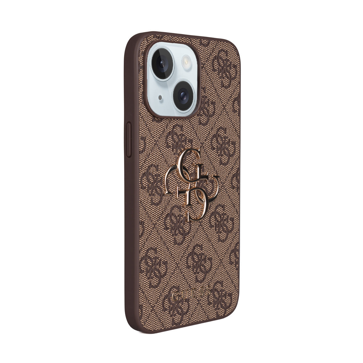 Guess iPhone 15 Plus Orjinal Lisanslı PU Deri 4G Büyük Metal Logolu Çapraz Vücut Askılı Kılıf