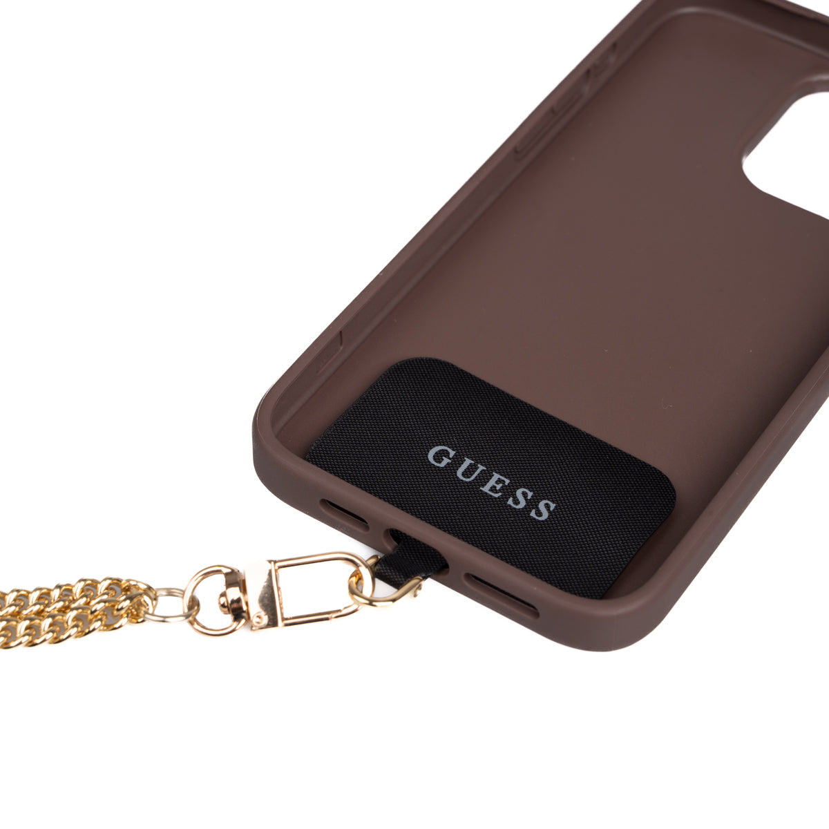 Guess iPhone 15 Plus Orjinal Lisanslı PU Deri 4G Büyük Metal Logolu Çapraz Vücut Askılı Kılıf