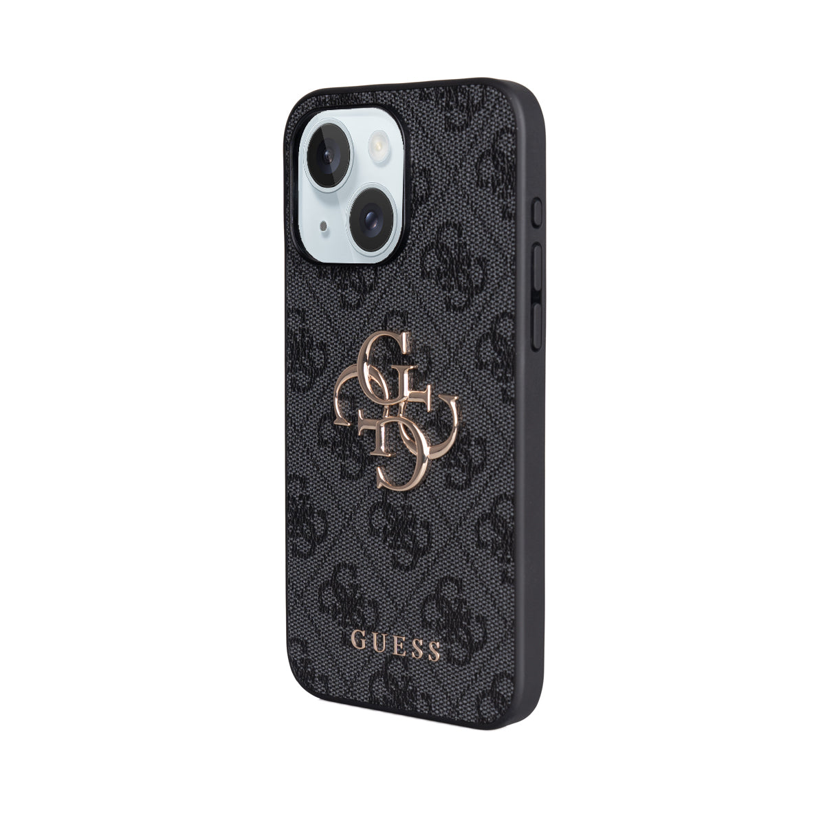 Guess iPhone 15 Plus Orjinal Lisanslı PU Deri 4G Büyük Metal Logolu Çapraz Vücut Askılı Kılıf