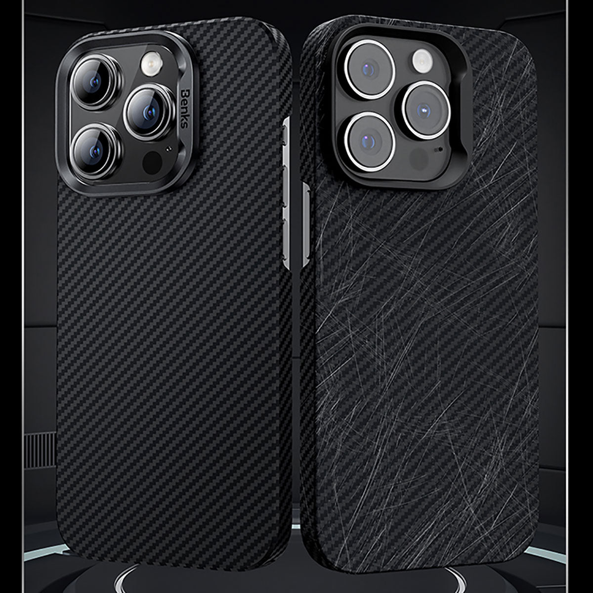 Benks Essential ArmorAir 600D iPhone 15 Plus M-safe Özellikli Karbon Fiber Kevlar Kılıf