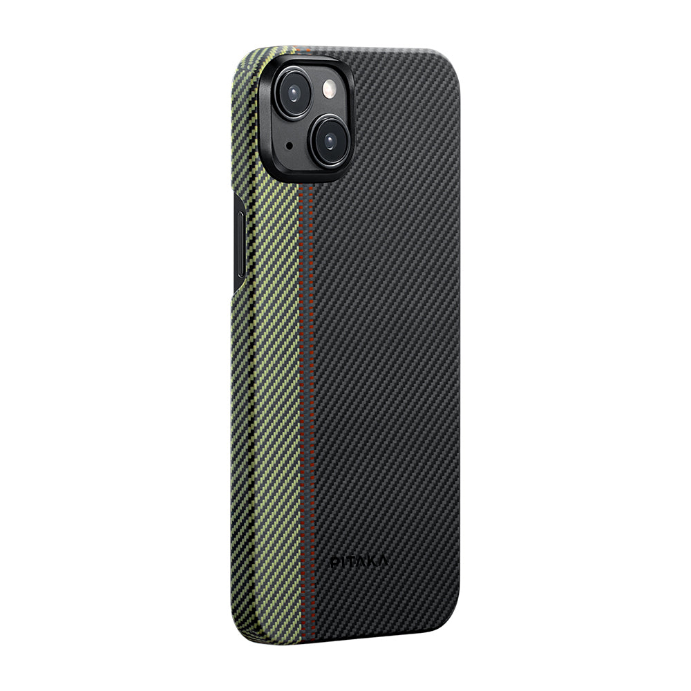 Pitaka Tactile Woven Orchestra Serisi iPhone 15 Plus Kılıf M-safe Şarj Özellikli 600D Aramid Fiber Overture Kılıf