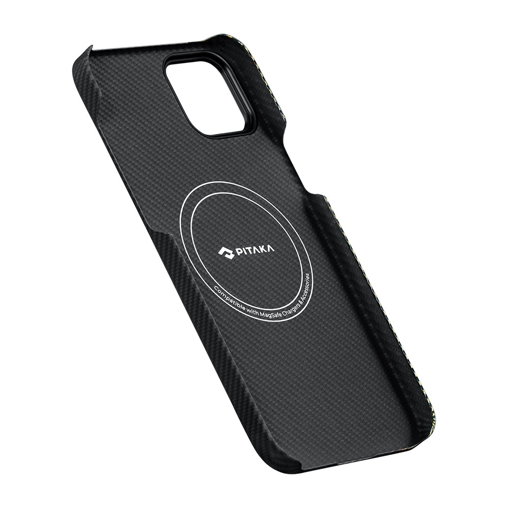 Pitaka Tactile Woven Orchestra Serisi iPhone 15 Plus Kılıf M-safe Şarj Özellikli 600D Aramid Fiber Overture Kılıf