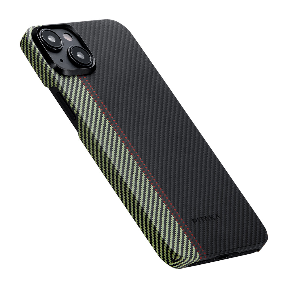 Pitaka Tactile Woven Orchestra Serisi iPhone 15 Plus Kılıf M-safe Şarj Özellikli 600D Aramid Fiber Overture Kılıf