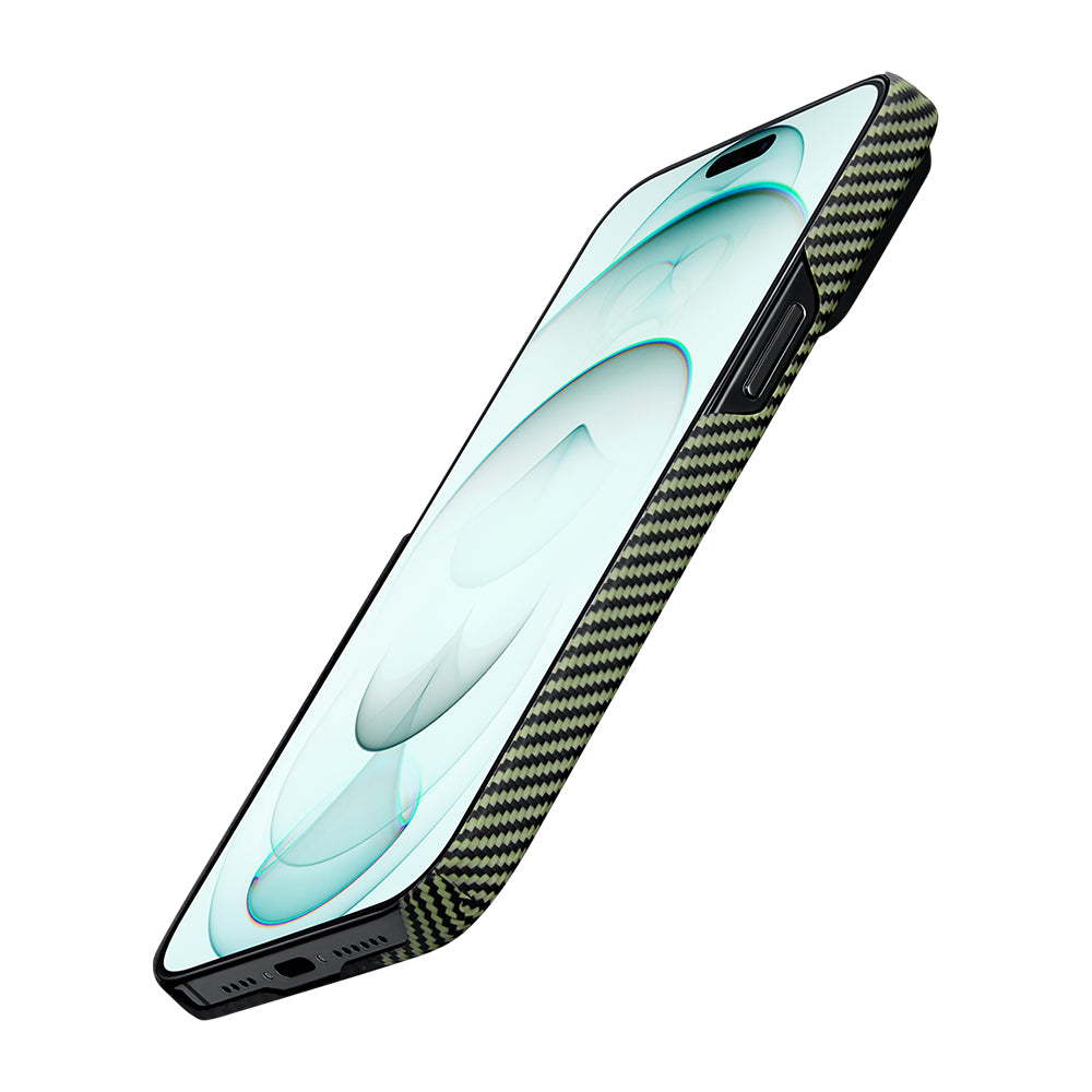 Pitaka Tactile Woven Orchestra Serisi iPhone 15 Plus Kılıf M-safe Şarj Özellikli 600D Aramid Fiber Overture Kılıf