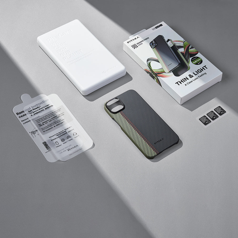 Pitaka Tactile Woven Orchestra Serisi iPhone 15 Plus Kılıf M-safe Şarj Özellikli 600D Aramid Fiber Overture Kılıf