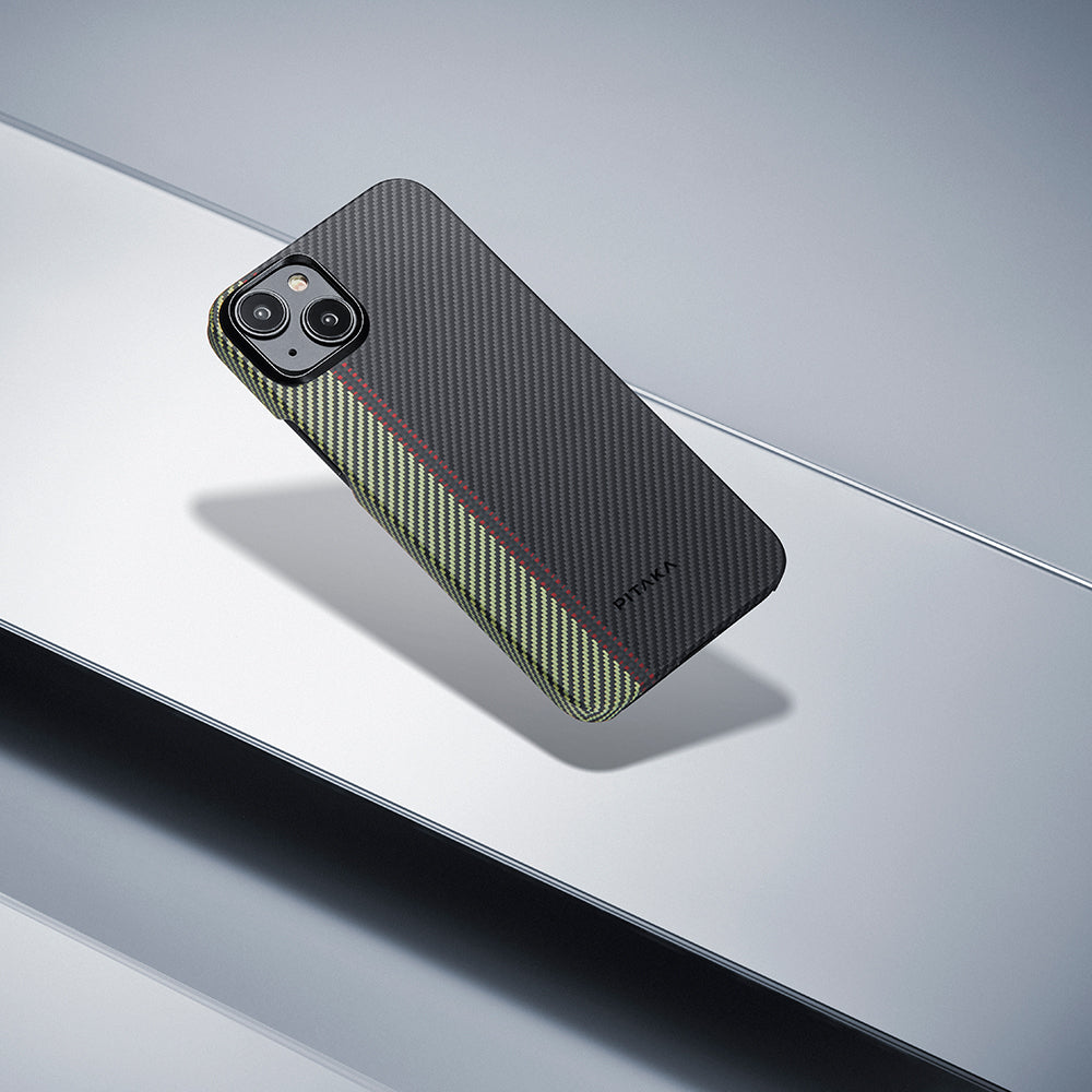 Pitaka Tactile Woven Orchestra Serisi iPhone 15 Plus Kılıf M-safe Şarj Özellikli 600D Aramid Fiber Overture Kılıf