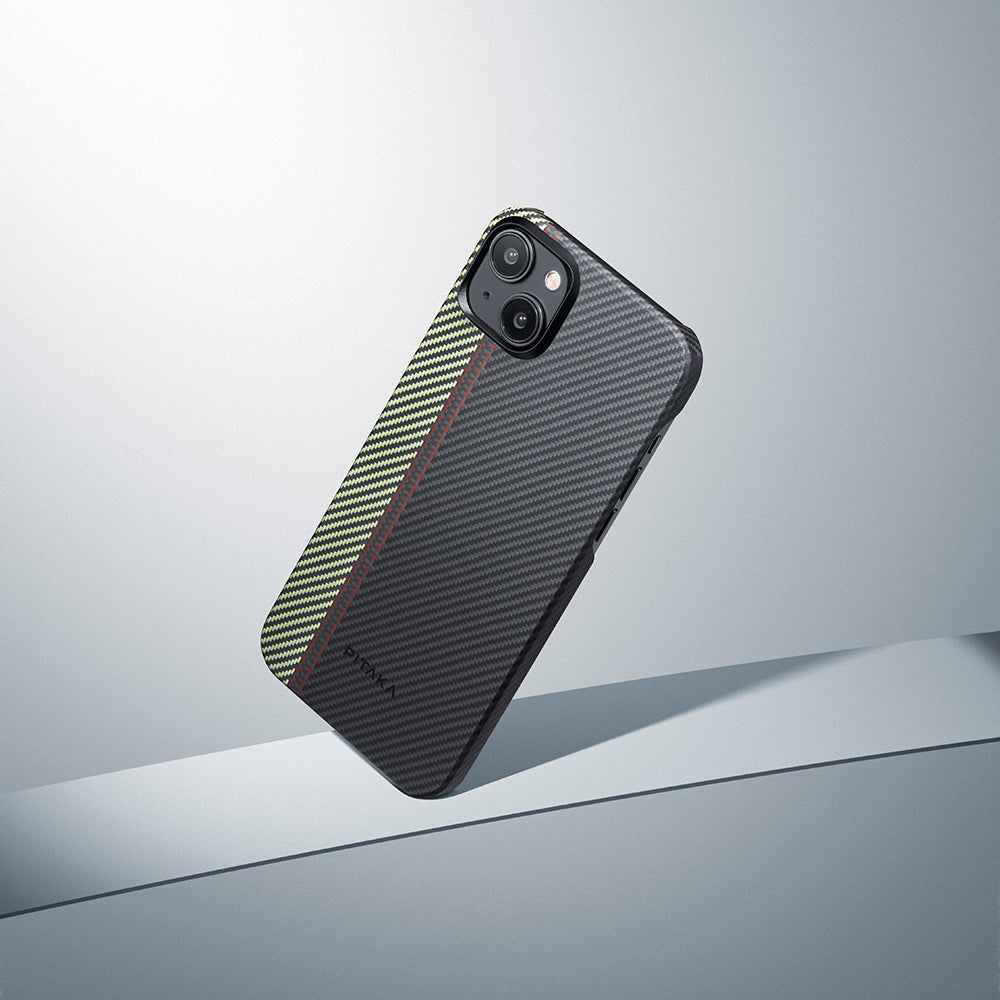 Pitaka Tactile Woven Orchestra Serisi iPhone 15 Plus Kılıf M-safe Şarj Özellikli 600D Aramid Fiber Overture Kılıf