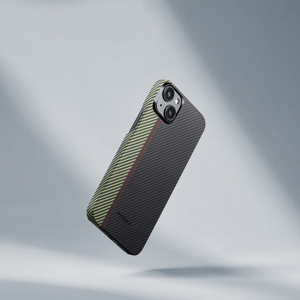 Pitaka Tactile Woven Orchestra Serisi iPhone 15 Plus Kılıf M-safe Şarj Özellikli 600D Aramid Fiber Overture Kılıf