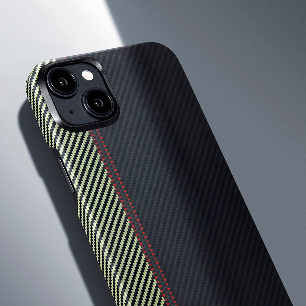 Pitaka Tactile Woven Orchestra Serisi iPhone 15 Plus Kılıf M-safe Şarj Özellikli 600D Aramid Fiber Overture Kılıf