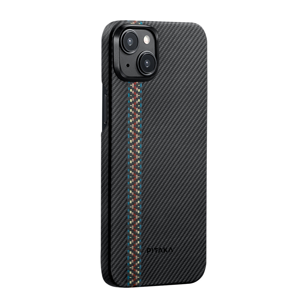 Pitaka Tactile Woven Orchestra Serisi iPhone 15 Plus M-safe Şarj Özellikli 600D Aramid Fiber Rhapsody Kılıf