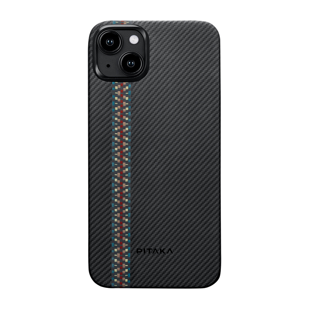 Pitaka Tactile Woven Orchestra Serisi iPhone 15 Plus M-safe Şarj Özellikli 600D Aramid Fiber Rhapsody Kılıf