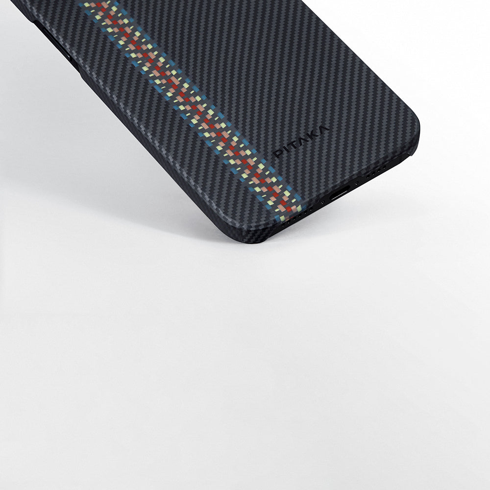 Pitaka Tactile Woven Orchestra Serisi iPhone 15 Plus M-safe Şarj Özellikli 600D Aramid Fiber Rhapsody Kılıf